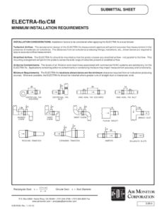 thumbnail of Air Monitor ELECTRAflo Min Installation Requirements Submittal
