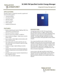 thumbnail of Specified Controls Literature