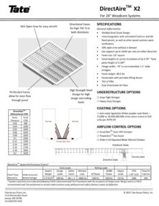 thumbnail of Tate directAireX2_Floor Grille-24in WoodCore Drawing