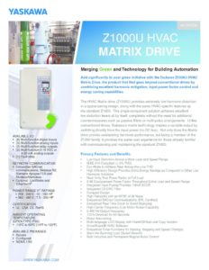 thumbnail of Yaskawa Z1000U Matrix VFD Brochure