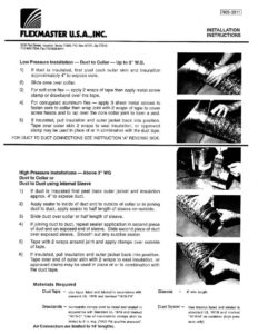 thumbnail of Flexmaster Duct Installation Instructions