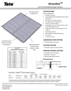 thumbnail of Tate DirectAire Floor Grille Submittal